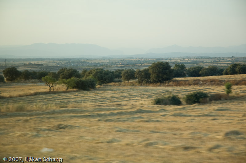 The view from the bus heading up towards the Pyrenees.