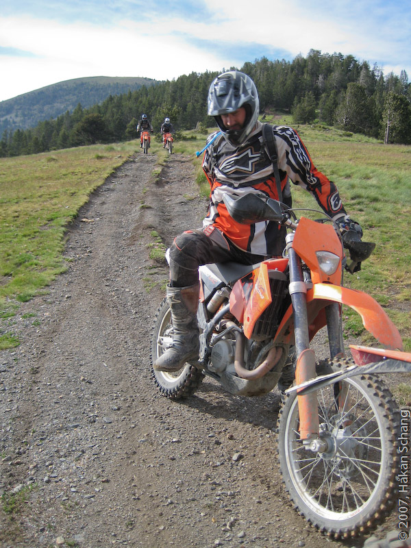 Adrian in the foreground with Jens and Chris coming up the track.