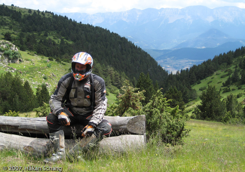 After climbing one of many countless dirt-roads we ended up quite high. Here Martin is posing for the view.