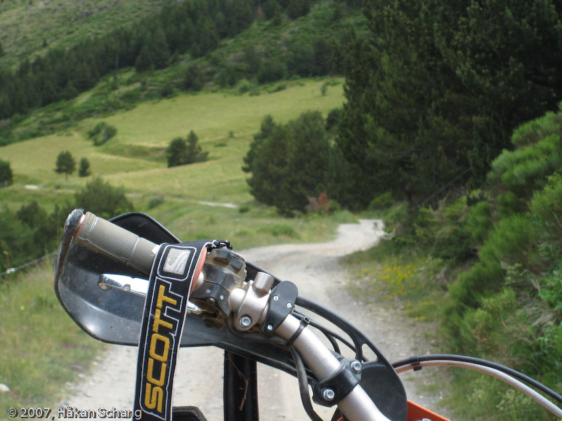 This shot from day four shows a fairly typical dirt-road on the tour; rocky, winding, dusty and either going down or up a mountain side.