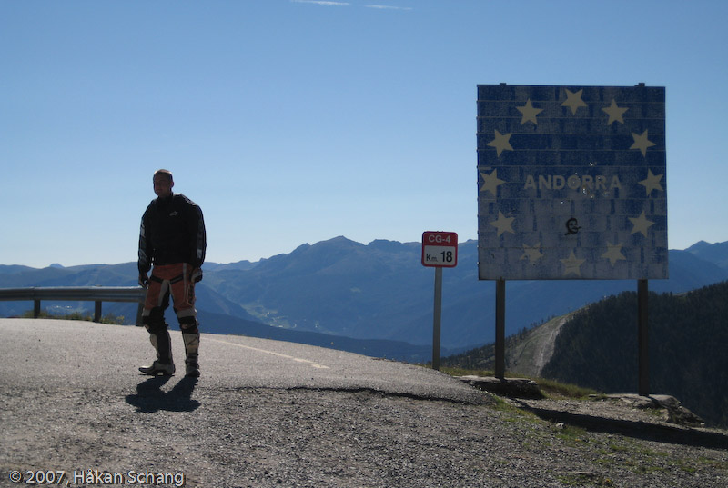 Jens posing at one of the Spain-Andorra borders high up on a mountain pass.