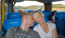 The newlyweds snuggling up in the transfer bus from Barcelona airport up to Andorra...