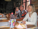 Luis (part time tour participant), John and Su (tour organisers) waiting for lunch.