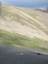 One thing that spoiled the view from the black peak was a red car which had made its way up there, although it did provide a reference of size in the shot.